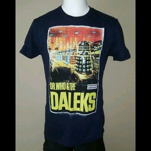 DR. WHO & THE DALEKS DOCTOR BLUE SHIRT GRAPHIC TEE